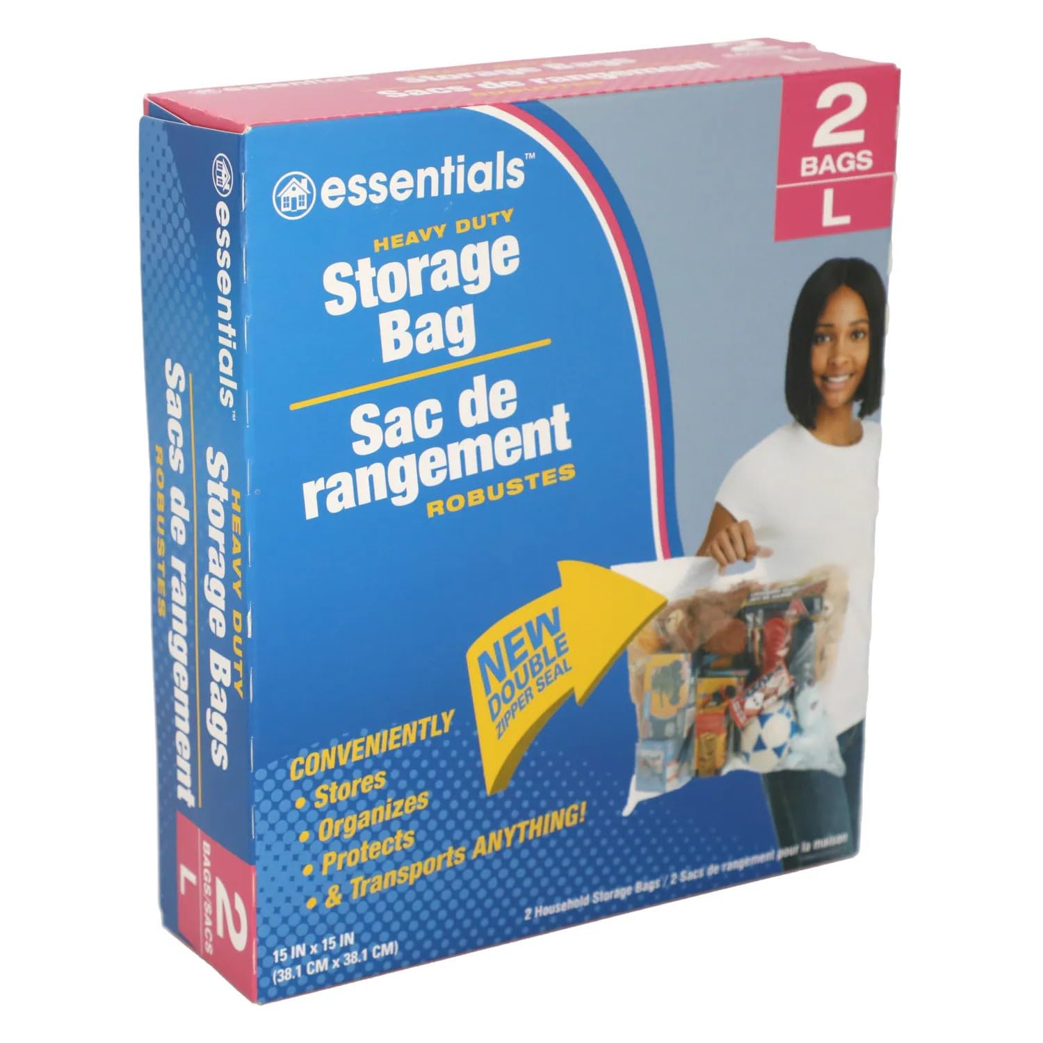 Generic Clear ziplock storage bags with handle 15x15in (4)