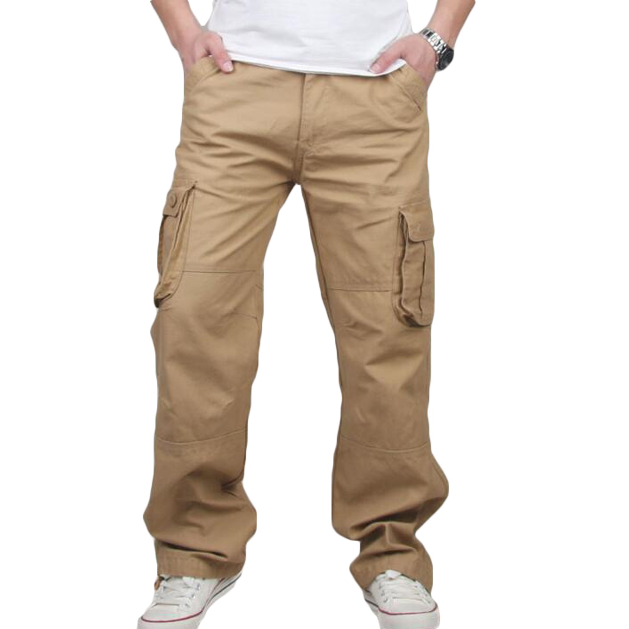 VMANNER Military Pants Mens Loose Tactical Cargo Pants Casual Outdoor Trousers
