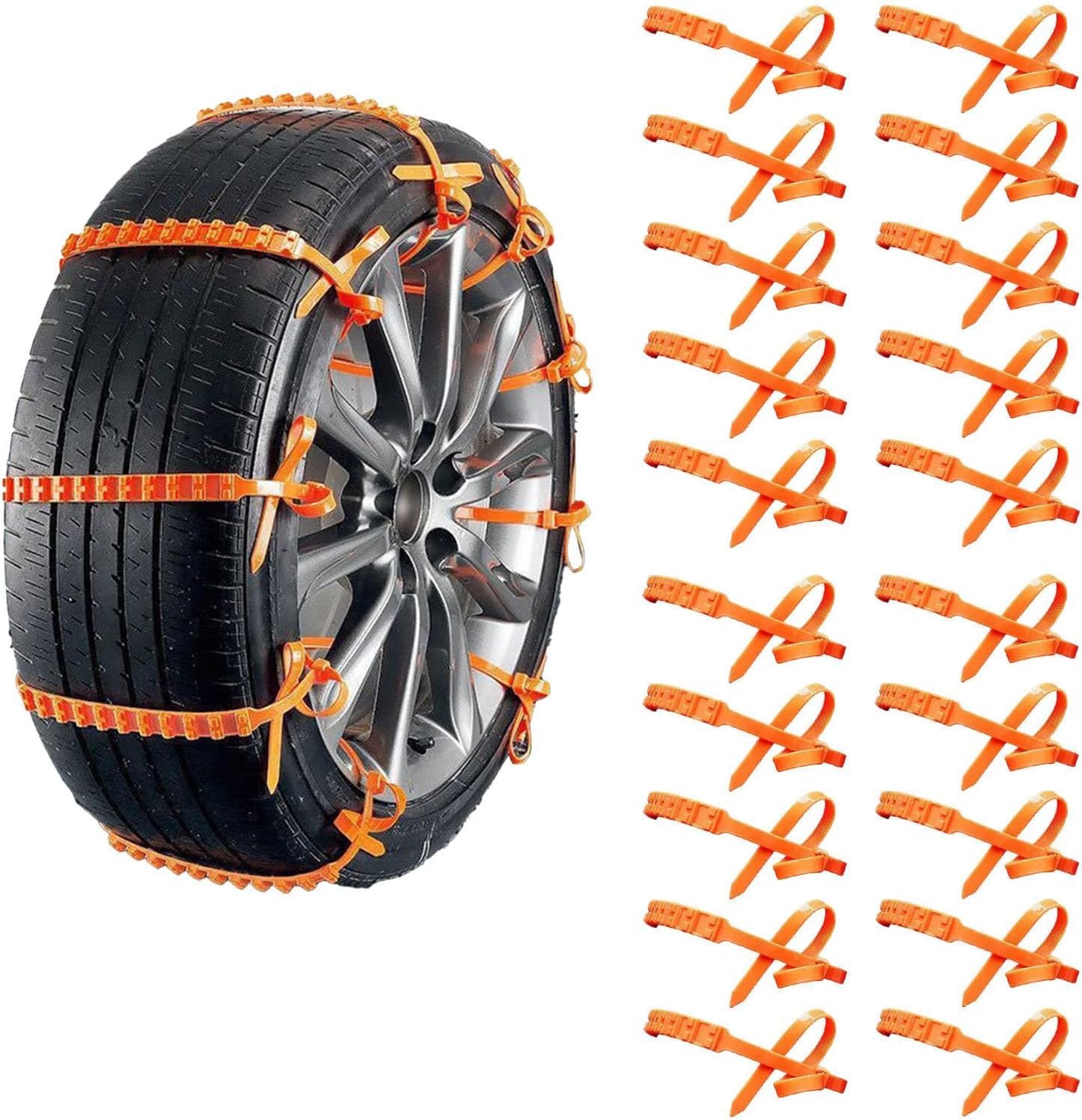 – Tire Chains Set | 20 Pièces Adjustable Anti-Slip Tire Zip Ties | Reusable Anti Snow Chains Of Car | Car Snow Chain Non-Slip Cable Tie | For Cars Truck SUV Traction Grips, Snows Ice Mud