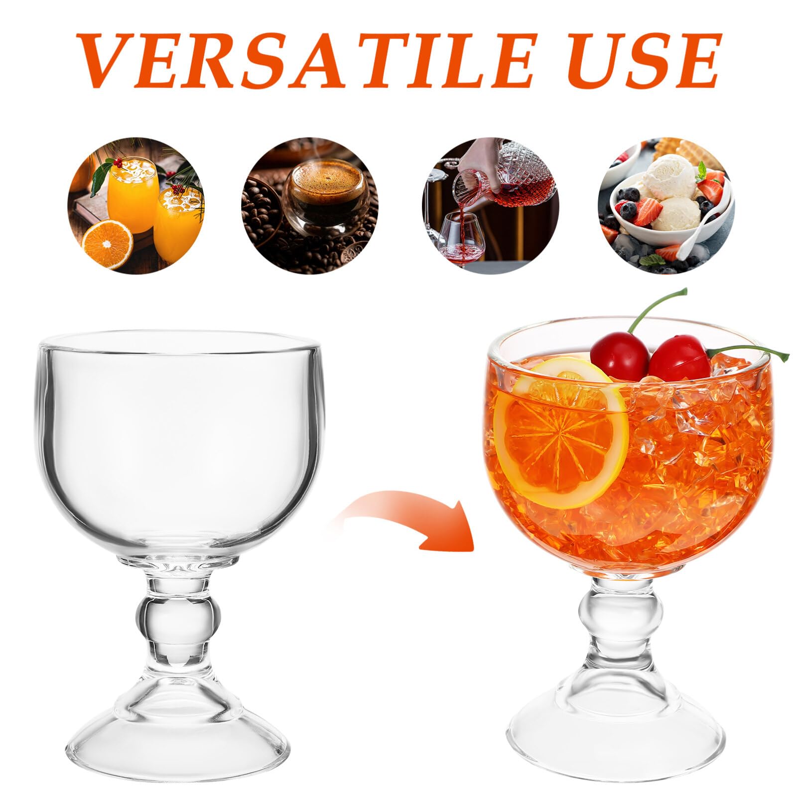 Cabilock Margarita Glasses Glass Cups Wedding Party Wine Goblets Bar Glasses Glass Beverage Holders