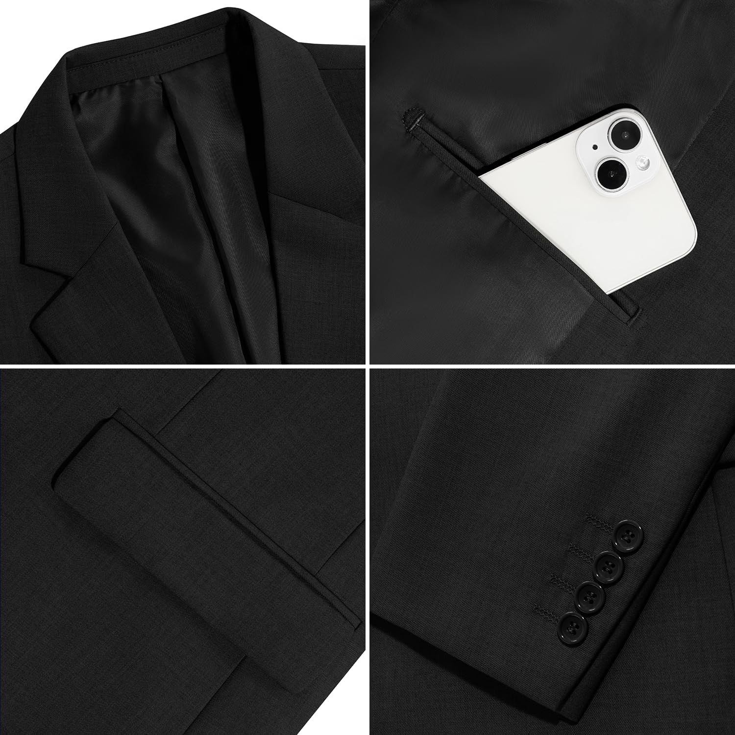 Vssjavun Blazer for Men Casual Suit Jackets Lightweight Sport Coat One Button Slim Fit Suits - Image 6