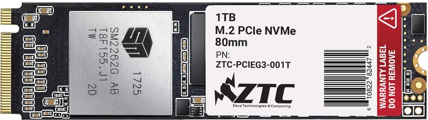 Top Rated ZTC 1TB M.2 NVMe PCIe 80mm SSD Astounding Performance and High-Endurance Great Upgrade for Gaming Model ZTC-PCIEG3-001T