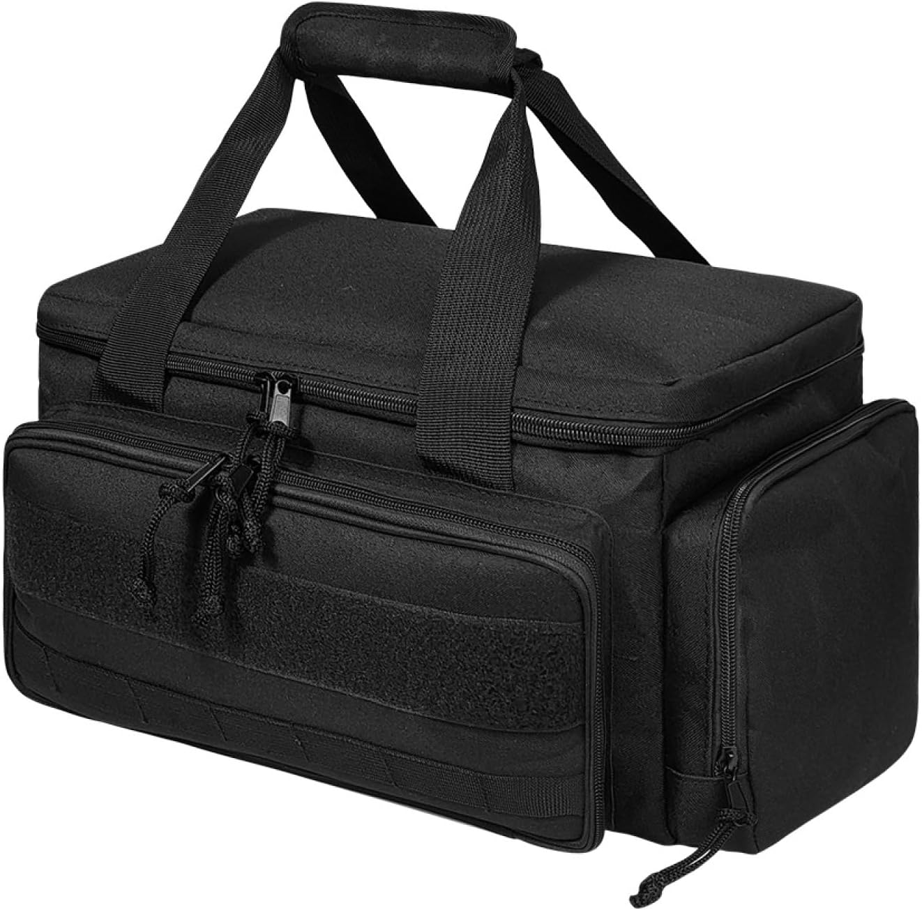 Tactical 12" Tool Tote for Men, Wide Mouth Tool Bag, Collapsible Tool Tote, Heavy Duty Tool Tote Bag For Men/Women, Portable Electrician Tool Organizer Handbag (Black)