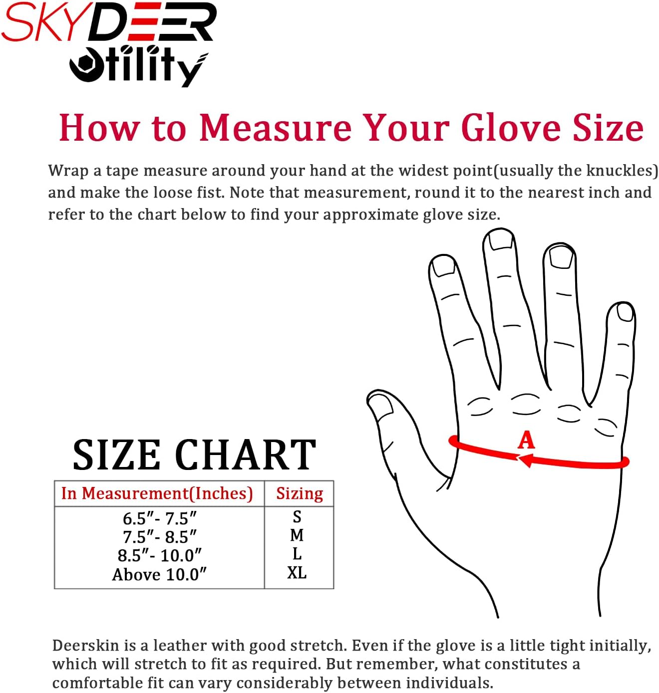 SKYDEER Luxury Premium Full Deerskin Leather Soft Winter Gloves, Extra Warm 100G 3M Thinsulate, Thermal Insulated (SD2211KW) - Image 7