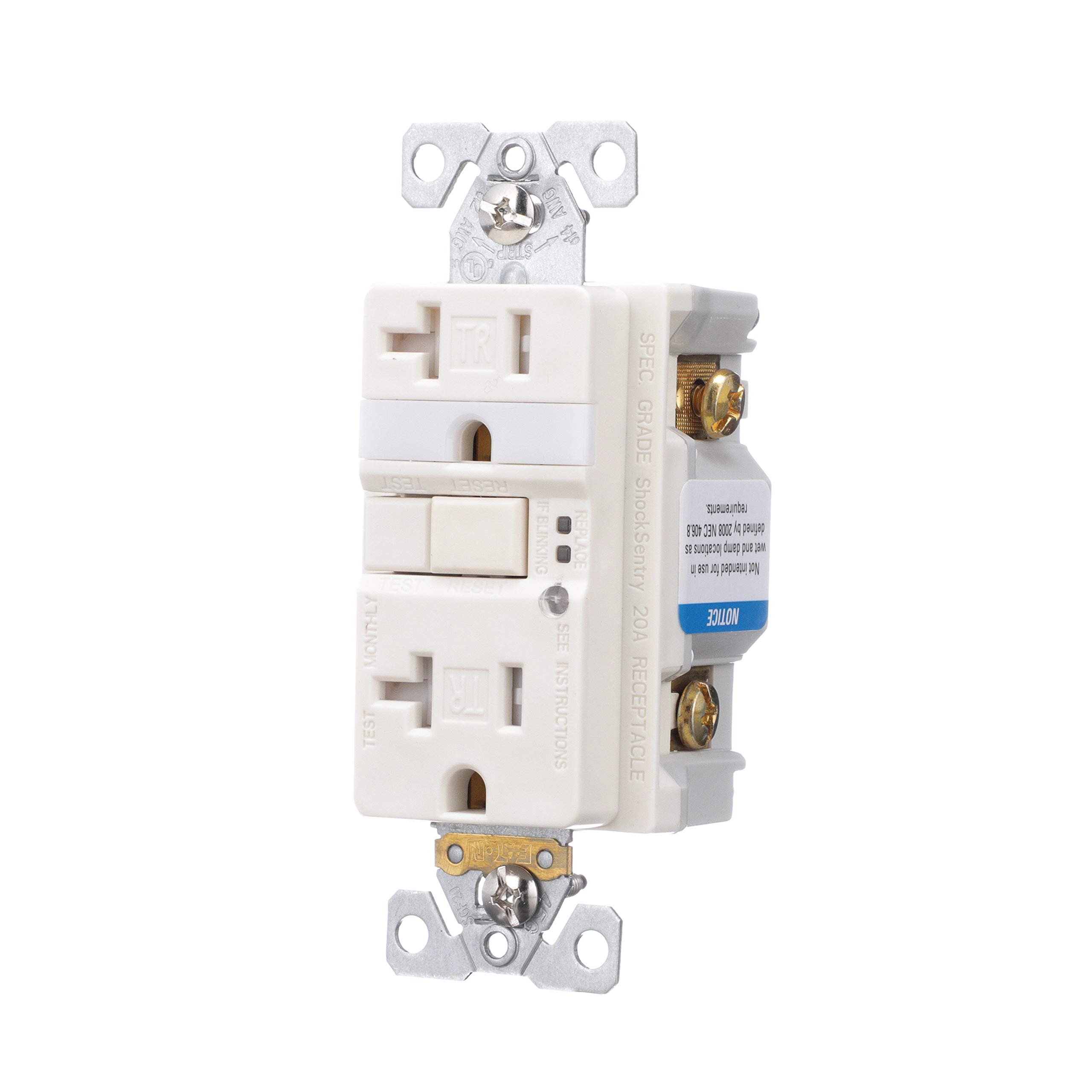 SURAIELEC 15AMP Outlet With Nightlight, Dk To Dawn Guide Light, Electrical Receptacle With LED Night Light 3000K, Tamper Resistant Outlet, ETL Listed, Screwless Wall Plate Included, White, 2 Pack - View #6