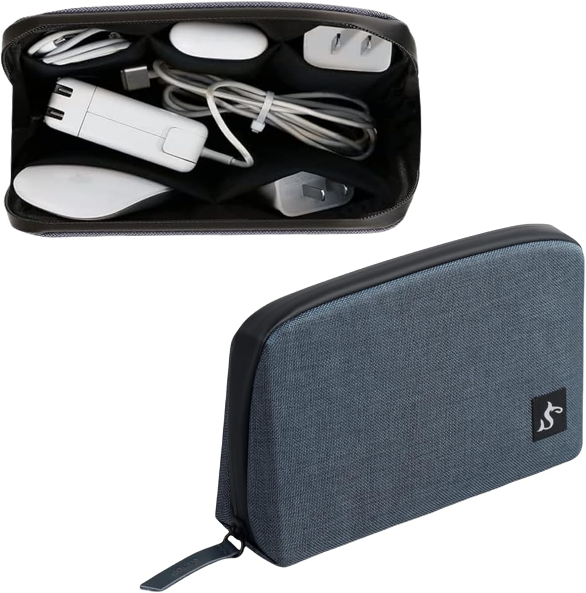 Estuche de viaje pequeño organizador de electrónica, bolsa para cables y tecnología | Bolsa compacta y suave de tecnología para cables, cargadores, auriculares y banco de energía delgado, resistente al agua para viajes, cruceros y trabajo