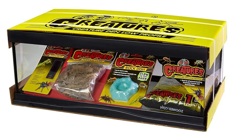 Kit Inicial para Terrário de Vidro Zoo Med Creatures Den Low Profile 22,7 L