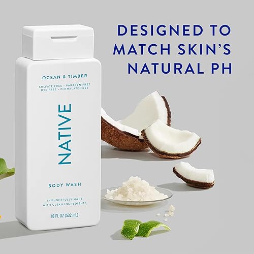 Miniatura 3 de Native Body Wash Natural Body Wash para mujeres y hombres sin sulfatos sin parabenos sin tinte con ingredientes limpios derivados naturalmente que