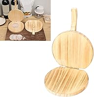 Vista 3 de Herramienta de prensado de masa, herramienta de prensa de tortilla de maíz de madera, molde para hacer albóndigas con mango antideslizante
