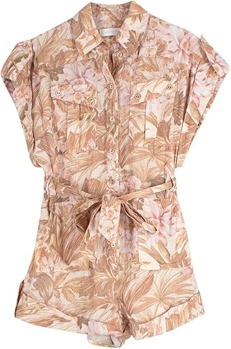 Zimmermann Sepia Floral Andie Romper de segunda mano