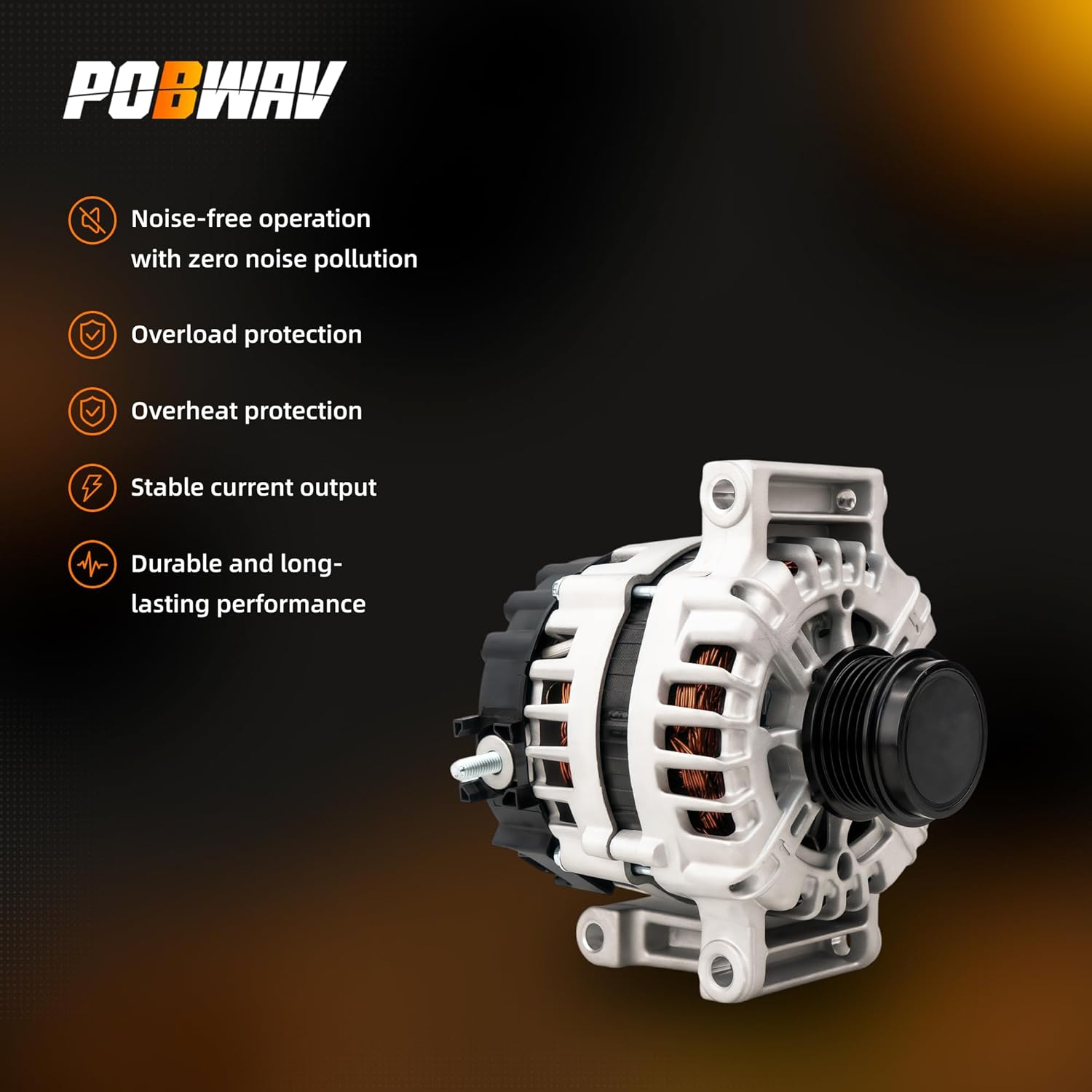 13535009 Alternator 12V 130A Compatible with Chevrolet Equinox 2018–2024 1.5L & GMC Terrain 2018–2024 1.5L, Replacement 13517759 13513070 13583100