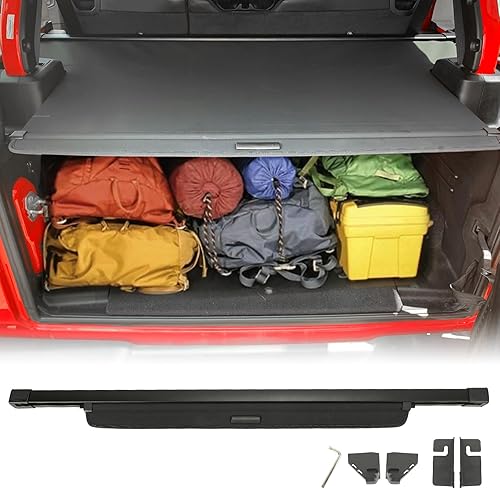 Cubierta de carga retráctil compatible con Jeep Wrangler JL JLU de 4 puertas TAPA DURA SOLO 2018-2023 - Cobertura de baúl trasero tonneau, cubierta