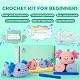Crochetta Crochet Kit for Beginners, Beginner Crochet Starter Kit w Step-by-Step Video Tutorials, Learn to Crochet Kits for Adults Women Men, DIY Knitting Supplies, Axolotls (Blue and Pink) Product Image 5