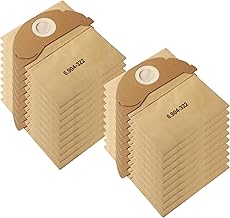 20 sacs d'aspirateurs pour Kärcher WD2 WD2 Premium MV2 WD 2.200 à WD 2.550 A2004 A2054 A2099, pour Kärcher 6.904-322.0 Sacs de papier à vide à vide, sacs à collection de poussière à haute efficacité