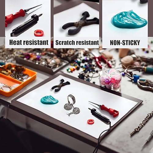 Miniatura 3 de Paquete de 2 manteles individuales de silicona para resina, manualidades, líquido, manteles individuales de silicona (2 x blanco)