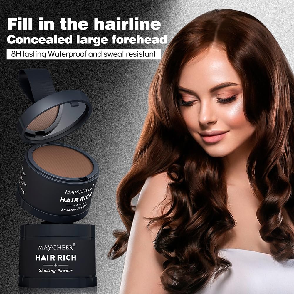 Hairline Powder for Women - Hair Rich Shading Powder, Magic Root Cover Up, Gray Hair Coverage Touch Up Hair Powders for Women & Men (Dark Brown 01)