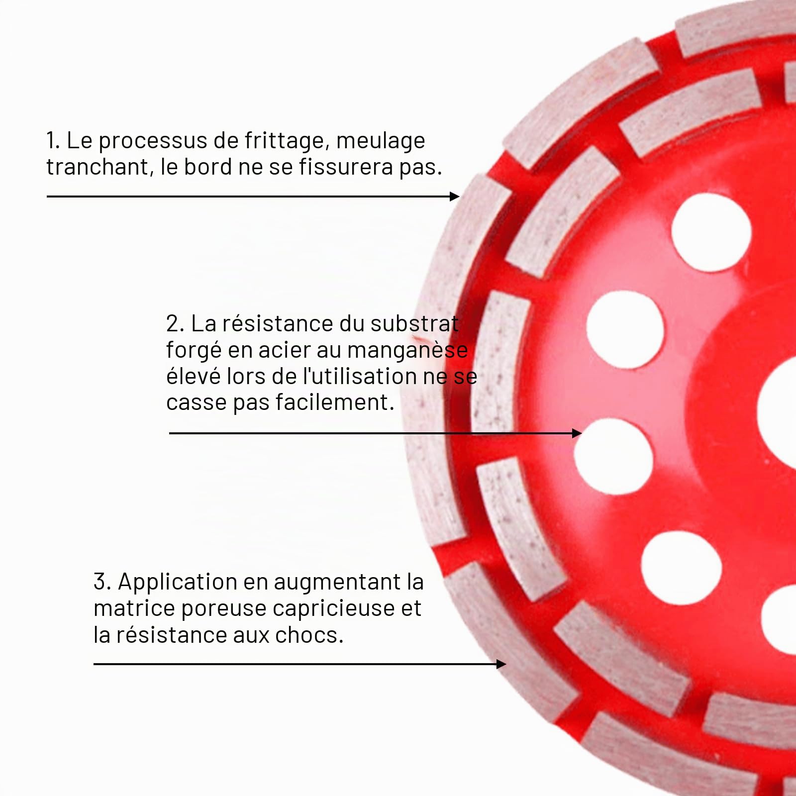 Lot de 2 disques abrasifs diamantés Extra Speed 125 mm x 22,23 mm Double rangée Pour béton, pierre, pierre naturelle, colle à carrelage, granit, maçonnerie, chape sèche