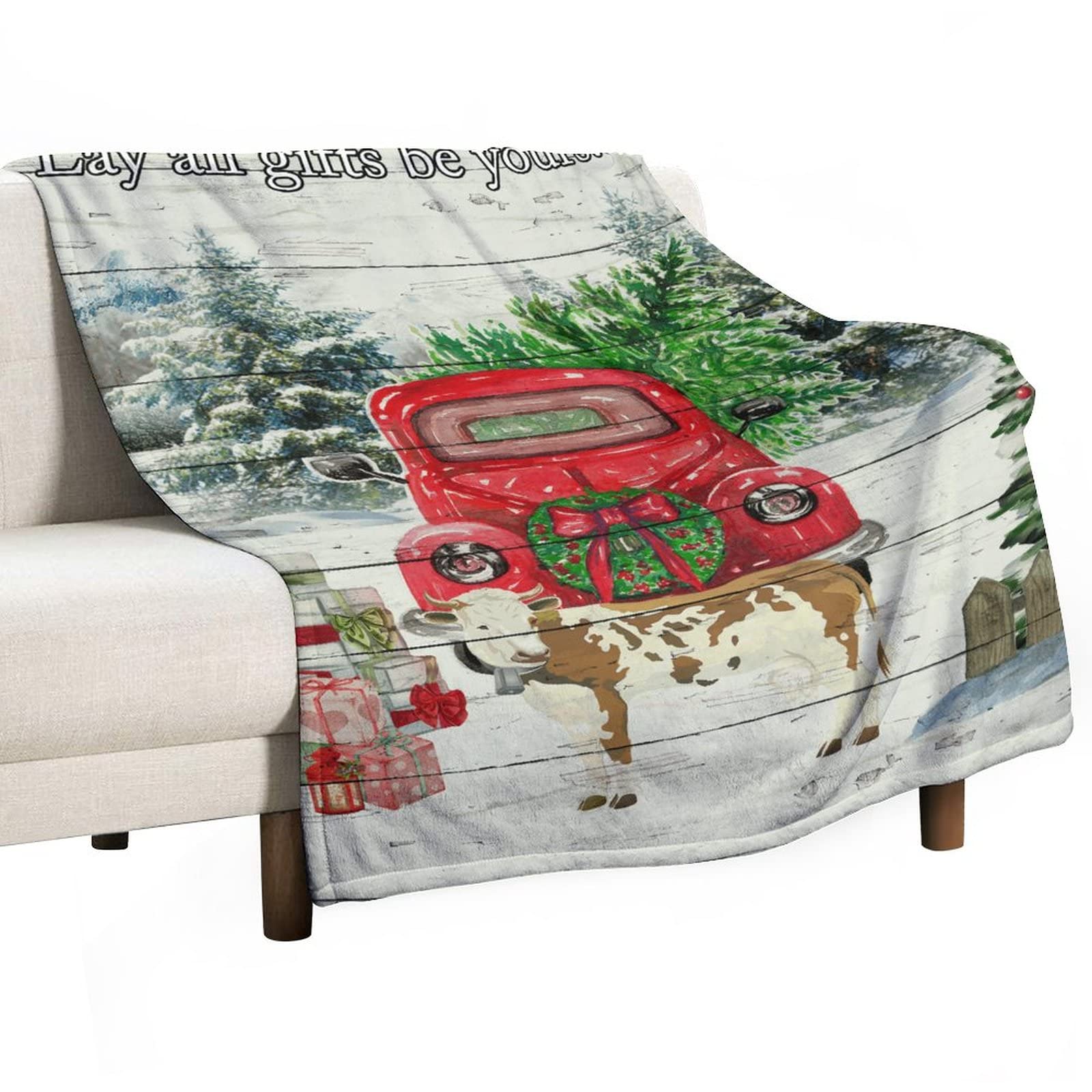 Couverture Noël flanelle anti-froid plaid réversible doux pour chambre d'enfant