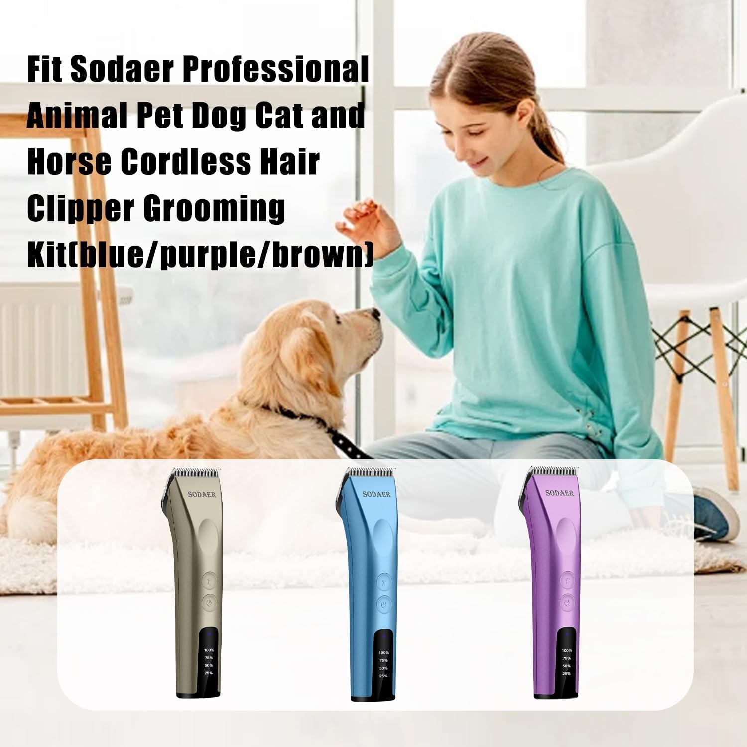 Cuchillas ajustables compatibles con cortapelos profesional para perros y mascotas