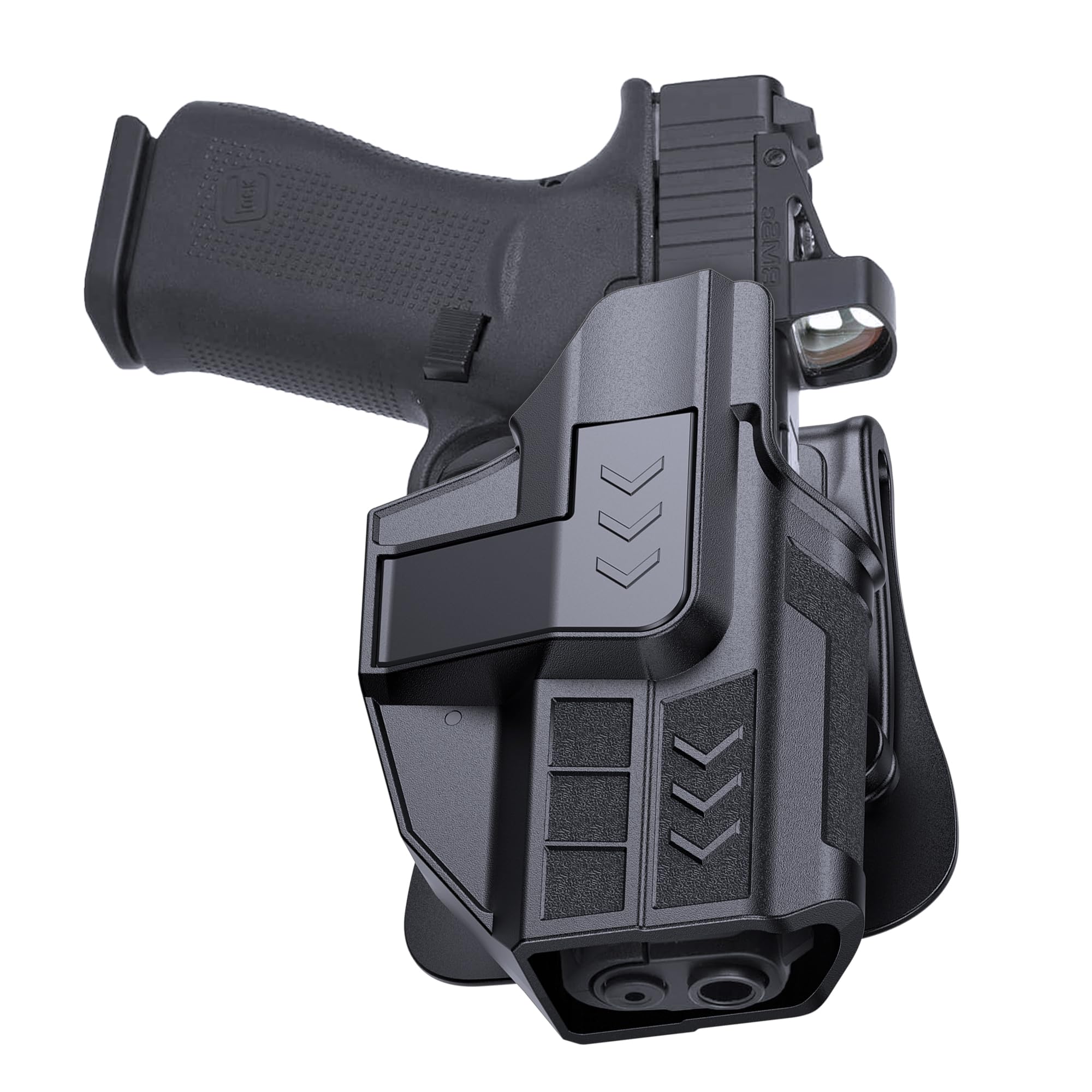 Paddle Holster for Glock 48/48 MOS, Adjustable Rentetion Holster for Glock 43x Mos / 43 x / 43, Optic Carry OWB Outside Waistband Gun Holsters with Quick Release Button, Right-Handed Pistol Holsters
