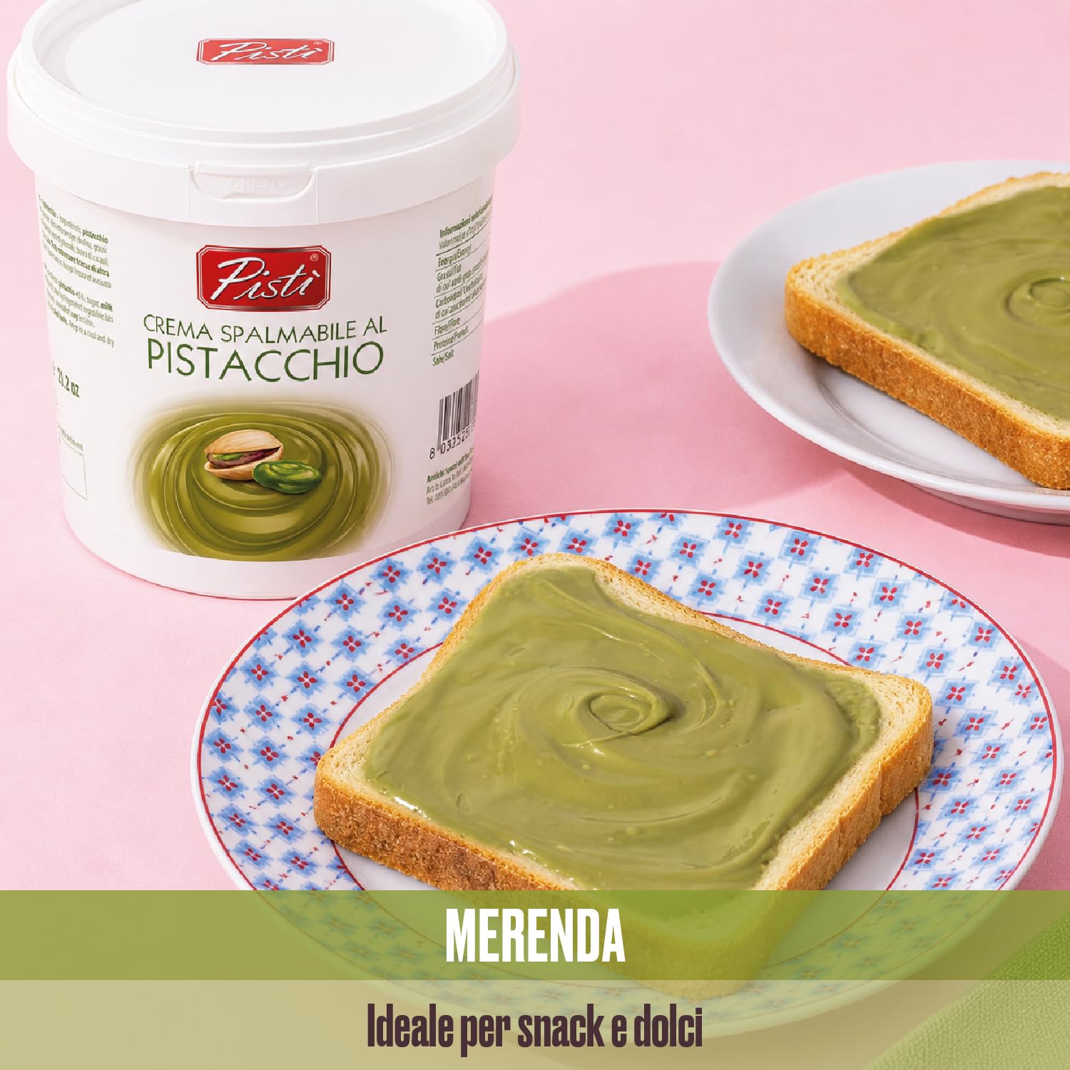 Pistì - Crema Spalmabile al Pistacchio - Con Pistacchi Verdi Selezionati, Lavorazione Artigianale, 100% Naturale - 3 Vasetti da 1 kg