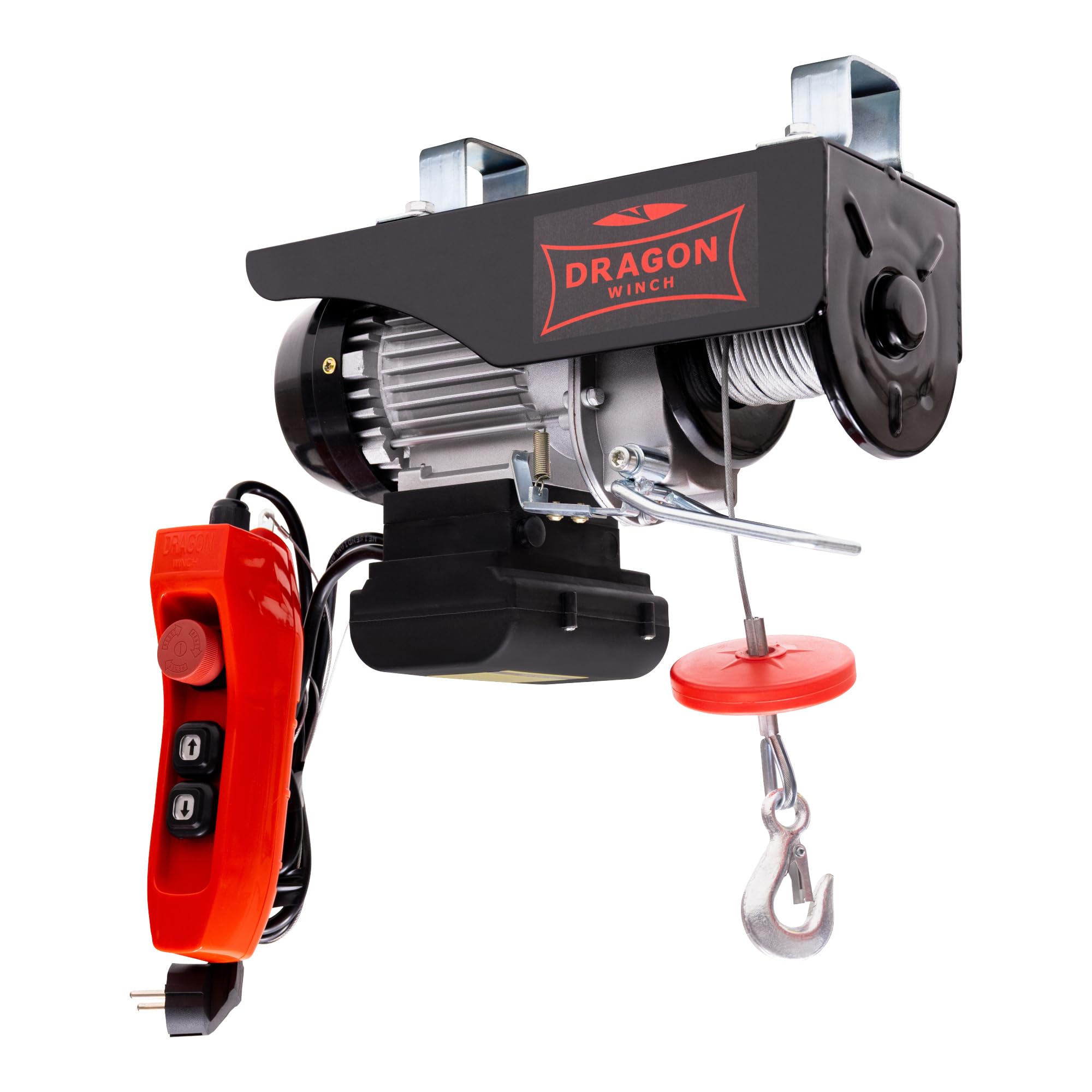 Dragon Winch - Treuil à Câble Électrique 990kg 230V, Treuil-Palan Moteur en Cuivre 1300W avec télécommande à câble, palan électrique d'une capacité de charge de 500kg–990kg hauteur de levage 12m