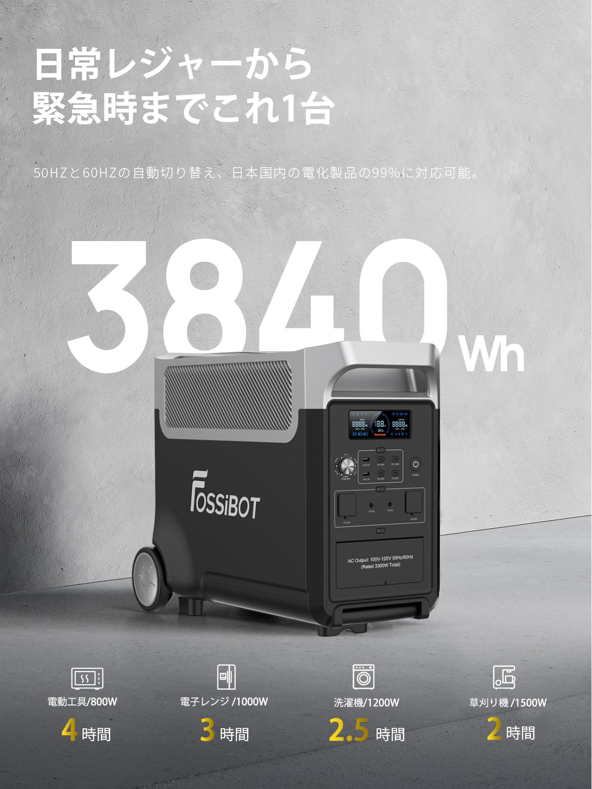 Amazon.co.jp: FOSSiBOT F3600 Pro ポータブル電源 大容量 長寿命15年