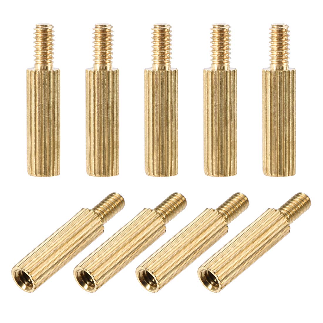 uxcell M2x10mm+4mm Male-Female Brass Cylinder Knurled PCB Motherboard Spacer Standoff for FPV Drone Quadcopter, Computer & Circuit Board 60pcs-image-25