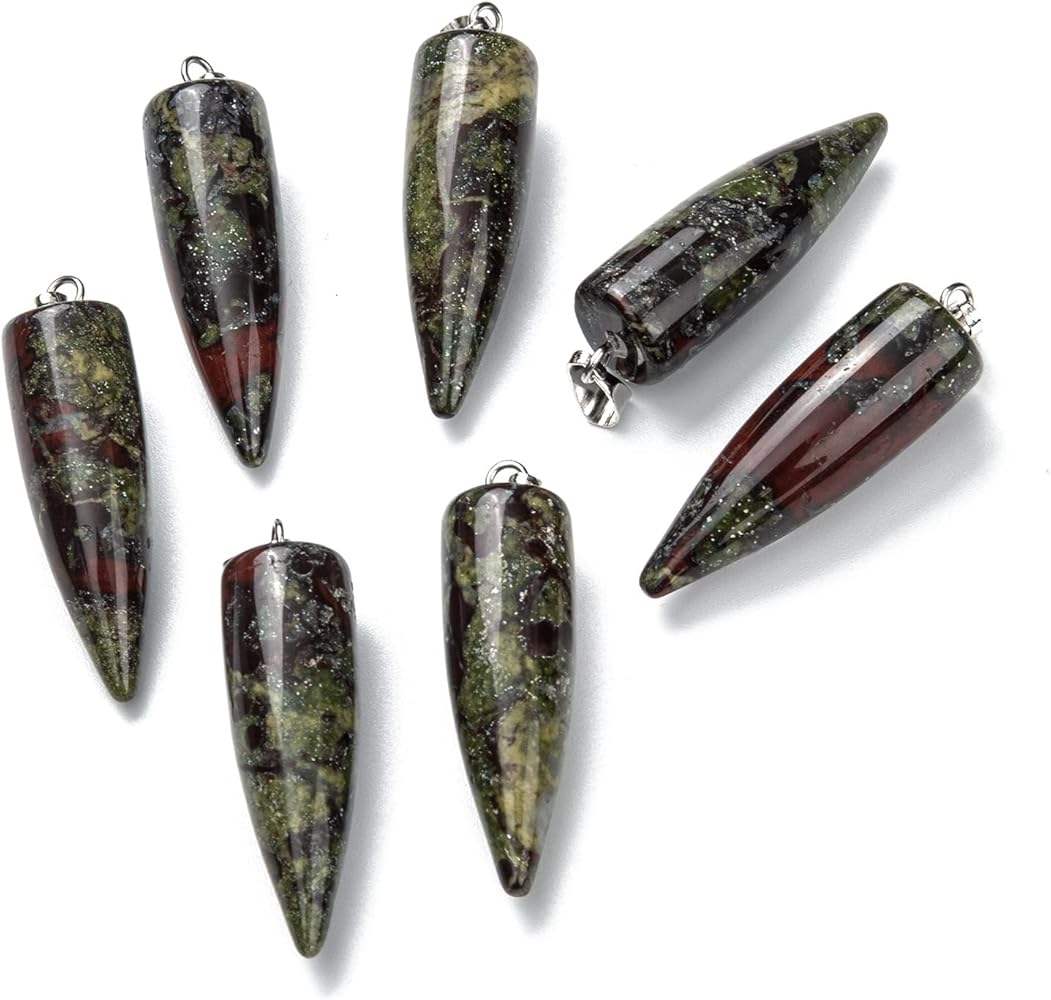 10 Ciondoli In Pietre Naturali A Forma Di Proiettile - Misti Per Creazione Gioielli - Cristalli Curativi Per Collane - 3