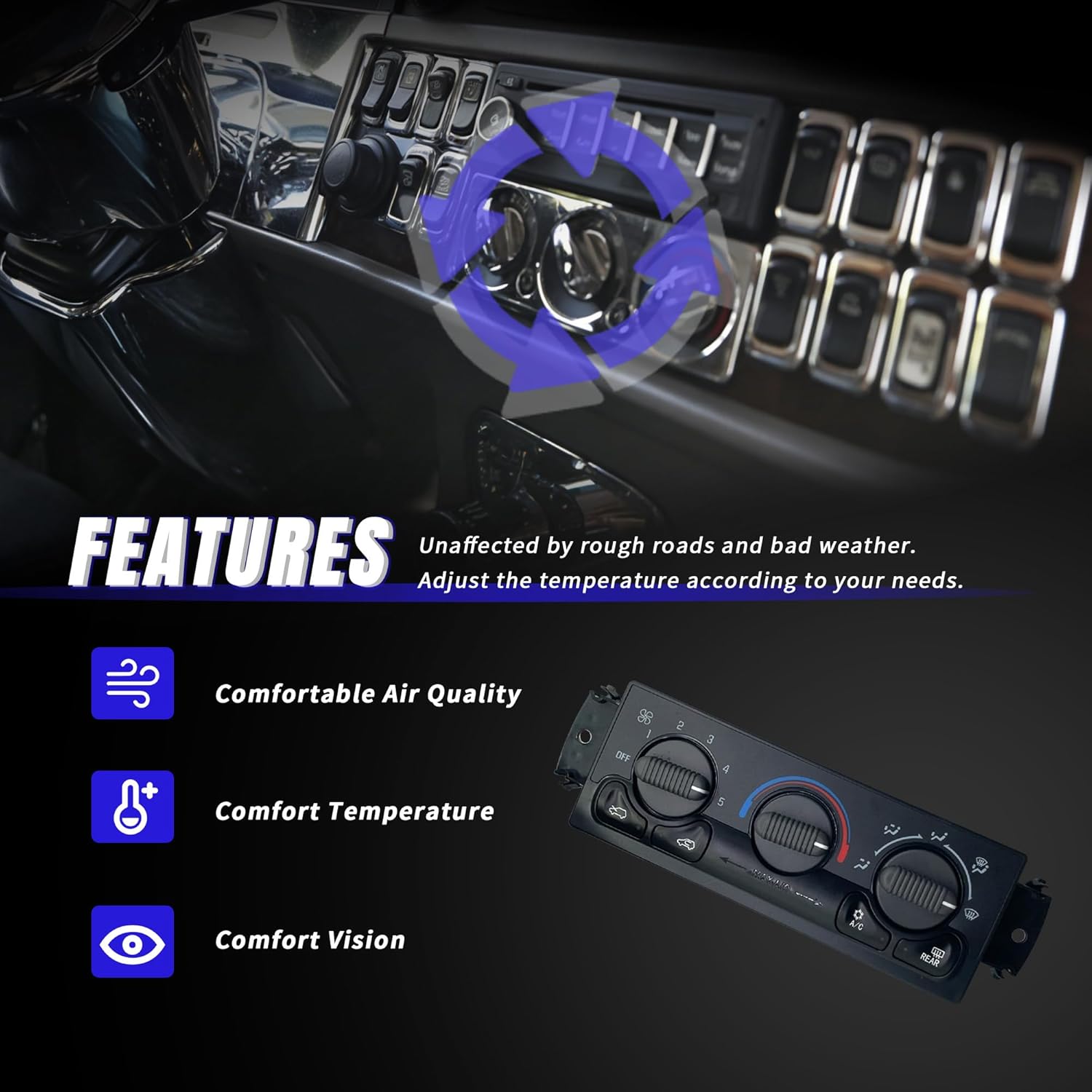 599-218 A/C Heater Climate Control Module Panel Switch Compatible with 1999-2002 Chevrolet Silverado 1500/2500/3500 HD Suburban Avalanche GMC Sierra Yukon Replaces# 15054697 15054698 15753263