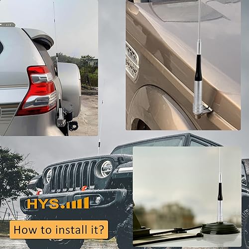 Miniatura 7 de HYS Amateur VHF/UHF antena de radio móvil, 42.7 pulgadas, transceptor FM UHF antena macho para 6.6 ft 27.6 in 144 Mhz/430 Mhz de banda dual portátil