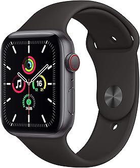 New Apple Watch SE (GPS + Cellular, 44mm) - Space Grey Aluminium Case with Black Sport Band