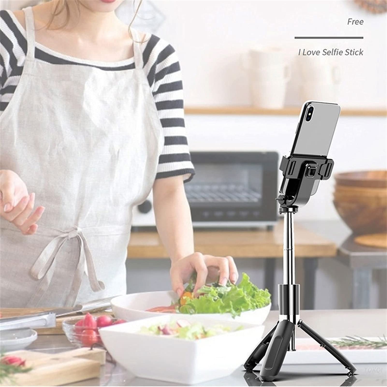 SCRUBY Bastone per selfie senza fili estensibile pieghevole monopiede Bluetooth Selfie Stick treppiede