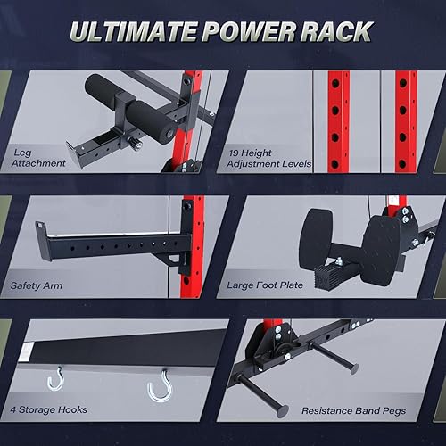 Miniatura 5 de MAJOR FITNESS Drone3 Power Cage - Estante de potencia multifunción para gimnasio en casa, estante para sentadillas con barra de dominadas, sistema