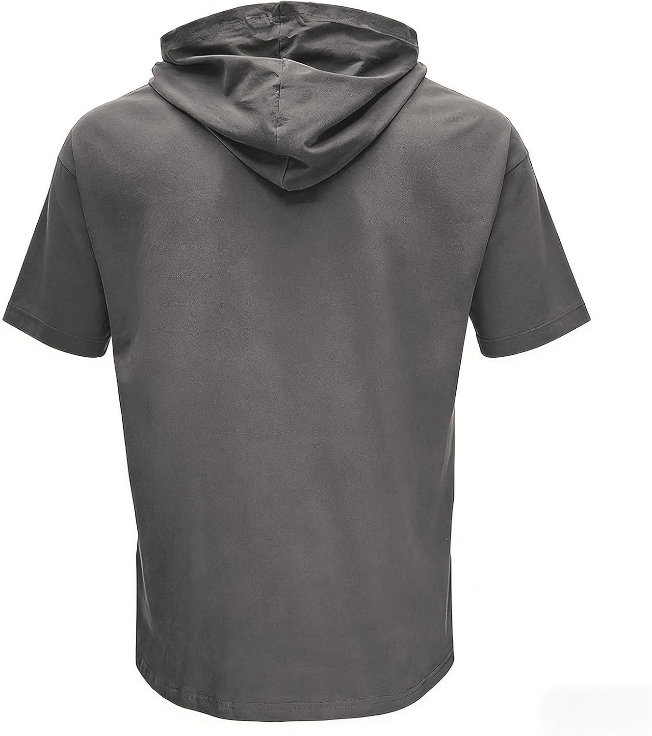 Men's Short Sleeve Hoodie Shirts Workout Gym Athletic Tops Cotton Lightweight Hooded T Shirts Drawstring Slim Tee