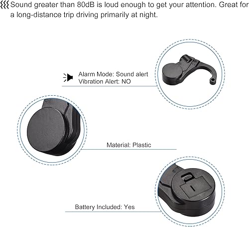Miniatura 3 de MECCANIXITY Conducir Doze recordatorio anti sueño alarma 80dB J en forma de plástico negro