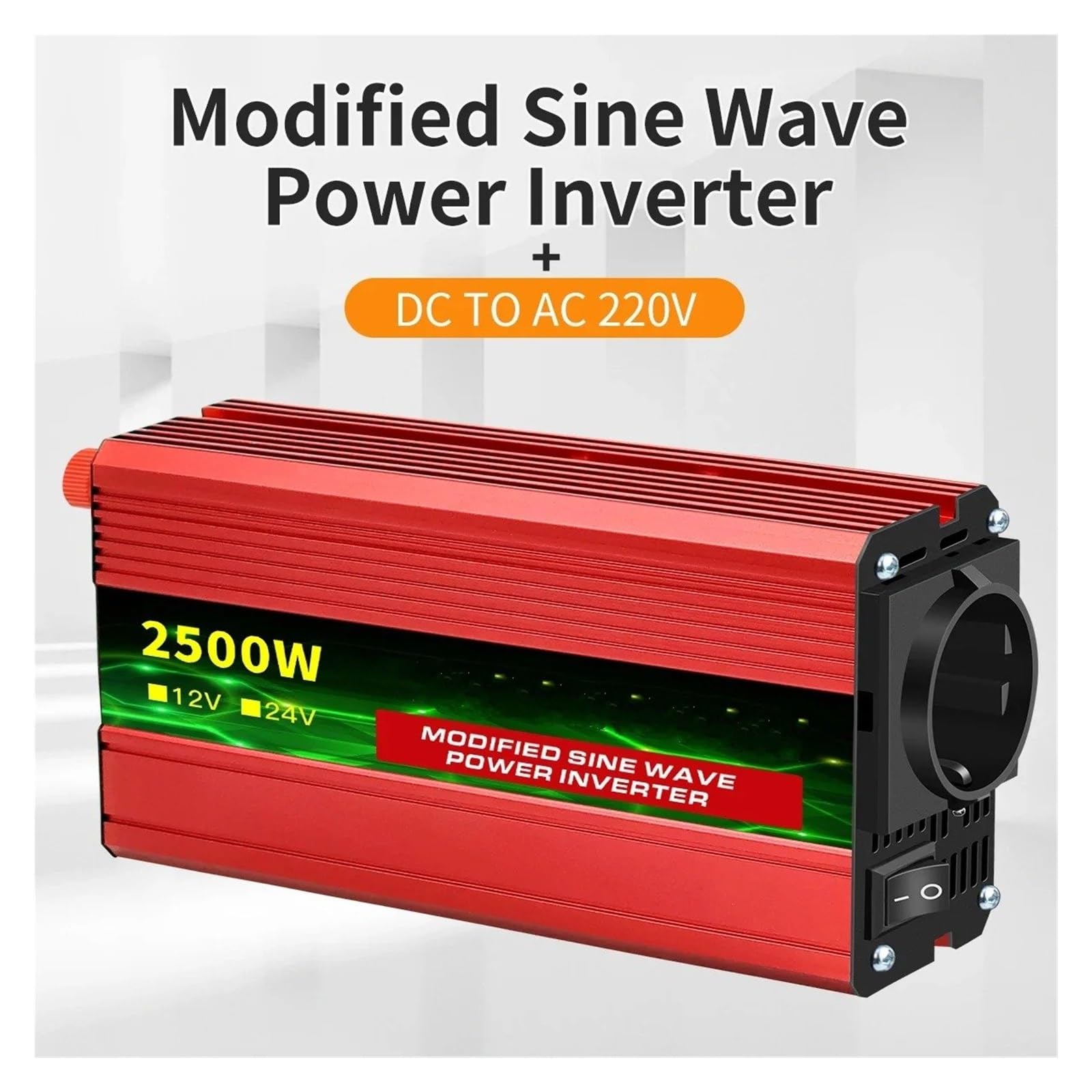 Inversor Onda Sinusoidal Modificada con Pantalla Voltaje 12 V CC A 220 V CA 600 W 1500 W 2500 W 3000 W Portátil(12V1500W50HZ UN)