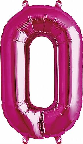Número 0 - Globo de helio magenta - 34 pulgadas
