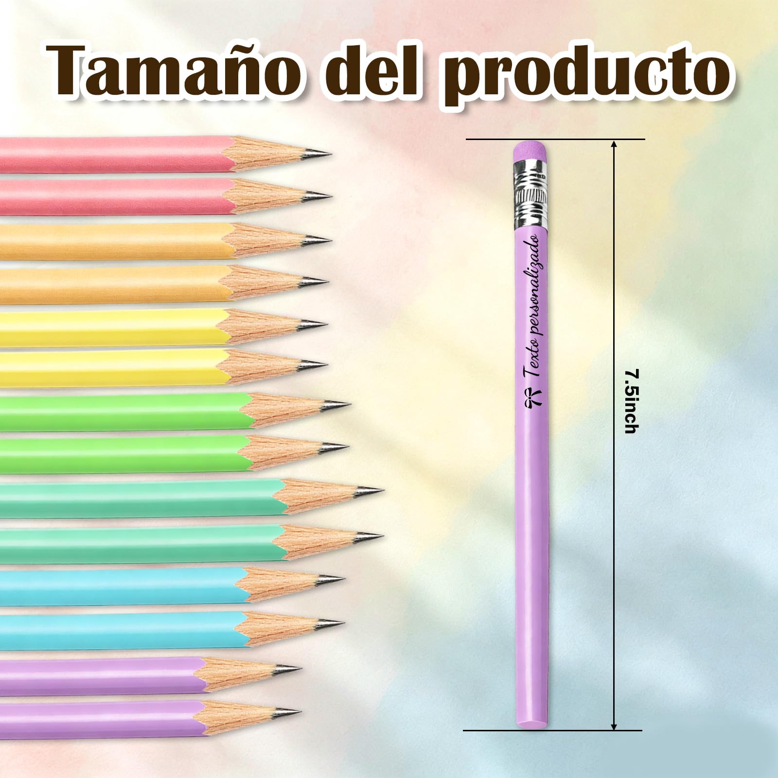 Lápices personalizados Lápiz triangular con nombre 7 colores，100 PCS