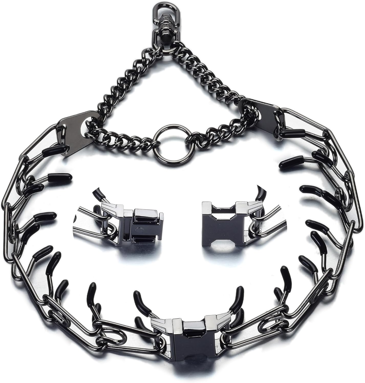 Dog Chain Collar with Design Quick Release Secure Snap