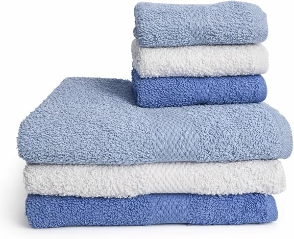 GX GARGIX Set Asciugamani Bagno 3+3 in Spugna Morbida – 3 Asciugamani Grandi + 3 Piccoli, Assorbenti e Resistenti (GX/VANN-3) - 3