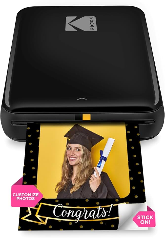 KODAK Step Instant Impressora fotográfica para smartphone – Impressora móvel sem fio portátil mini colorida – fotos adesivas Zink 5 x 7,6 cm – Bluetooth compatível com dispositivos iOS e Android –