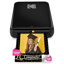 KODAK Step Instant Smartphone Photo Printer, Portable Mini Color Wireless Mobile Printer, Zink 2x3&rdquo; (5.1x7.5 cm) Sticky-Back Photos, Bluetooth Compatible with iOS &amp; Android Devices, Editing App, Black