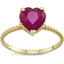 Tiara 10K Gold Ruby Heart Ring