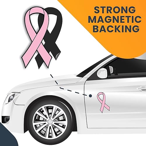 Miniatura 7 de Magnet Me Up Adhesivo magnético de cinta rosa para concientización del cáncer de mama, 3.5 x 7 pulgadas, imán automotriz resistente para automóvil