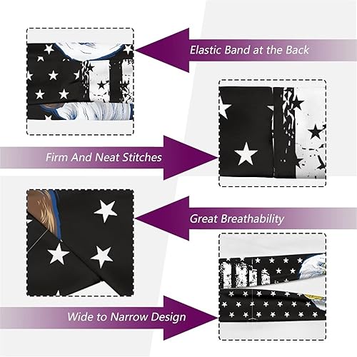 Miniatura 4 de Forchrinse Girasol con texto impreso, 6 piezas, diadema deportiva para sudar suave y elástica, bandas para el cabello, unisex, para deportes al aire