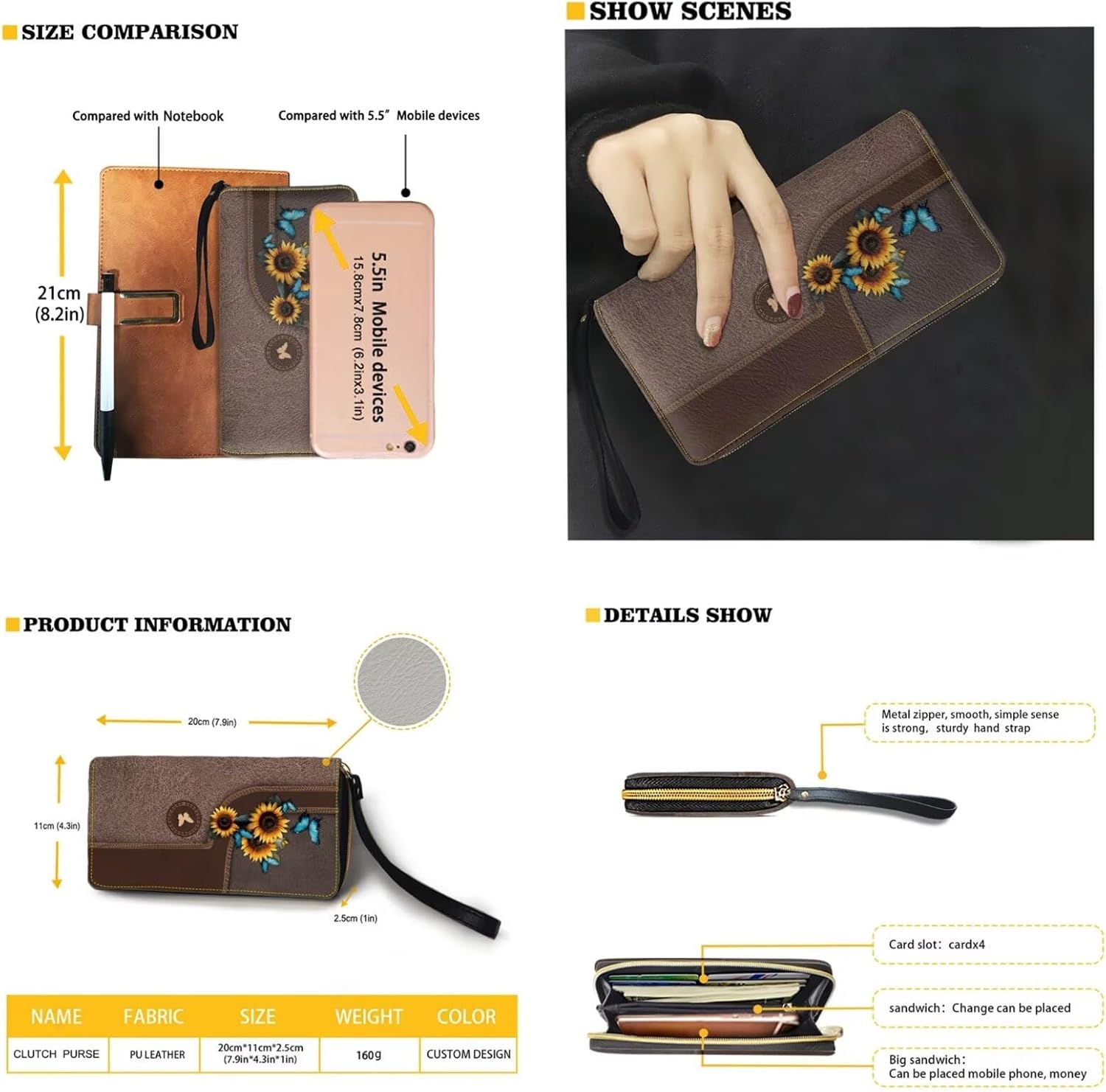 Womens Wallet and Purse Set Tote Bag Hobo Shoulder Handbag with Matching Purse Pu Leather Top Handle Handbag