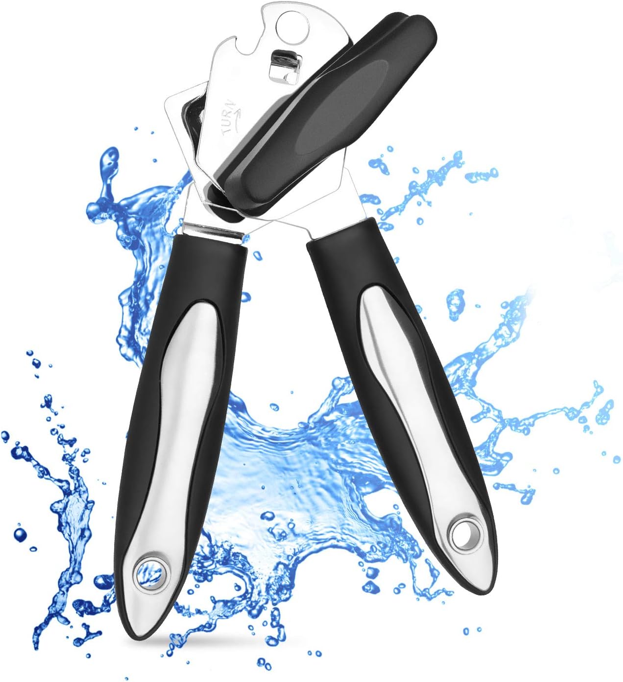 Manual Can Opener, Smooth Edge Can Opener, Heavy Duty Manual Tin Bottle Opener with Soft Grips Handles & Easy Turn Knob For Home Kitchen Restaurants. (R8)