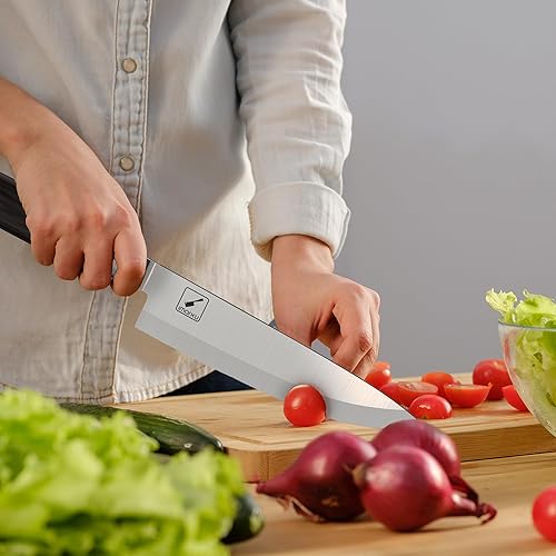 Miniatura 4 de imarku Cuchillo de chef profesional japonés de 8 pulgadas, 7Cr17MoV, cuchillo de pelar de acero inoxidable de alto carbono, mango ergonómico, rasor
