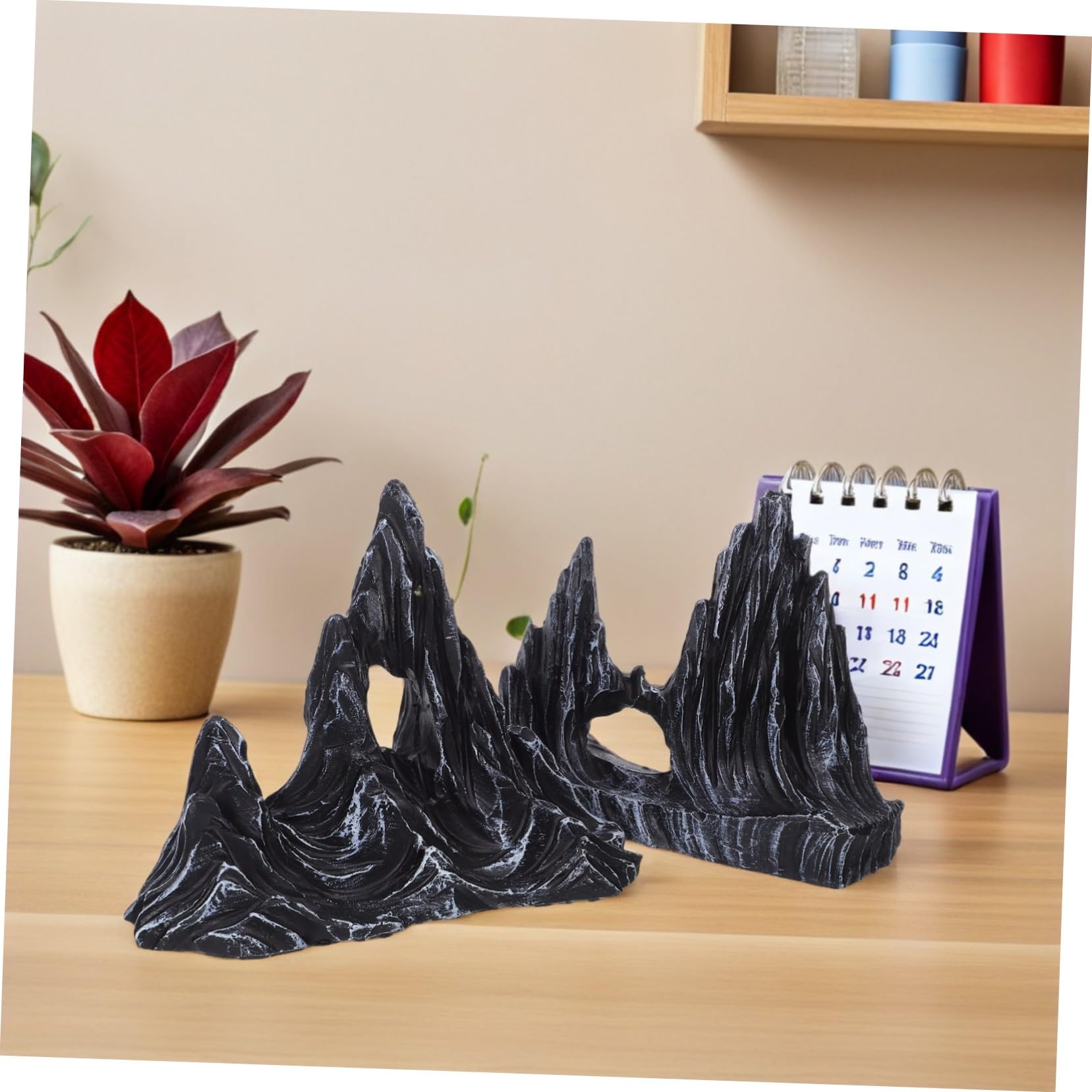 ULTECHNOVO 2piezas Adorno De Micropaisaje para Pecera Figuras De Roca De Resina Decoración De Colina Artificial Subacuática para Acuario Adorno De Paisaje para Manualidades Colina De Montaña